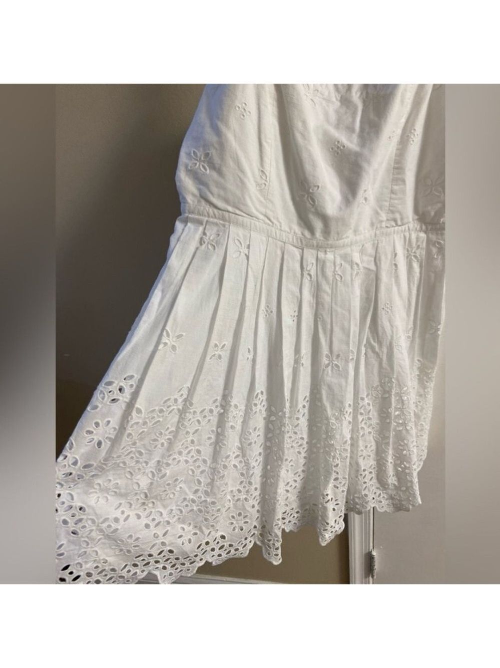 LOFT White Eyelet corset Mini Dress Sz 16 New - Picture 5 of 9